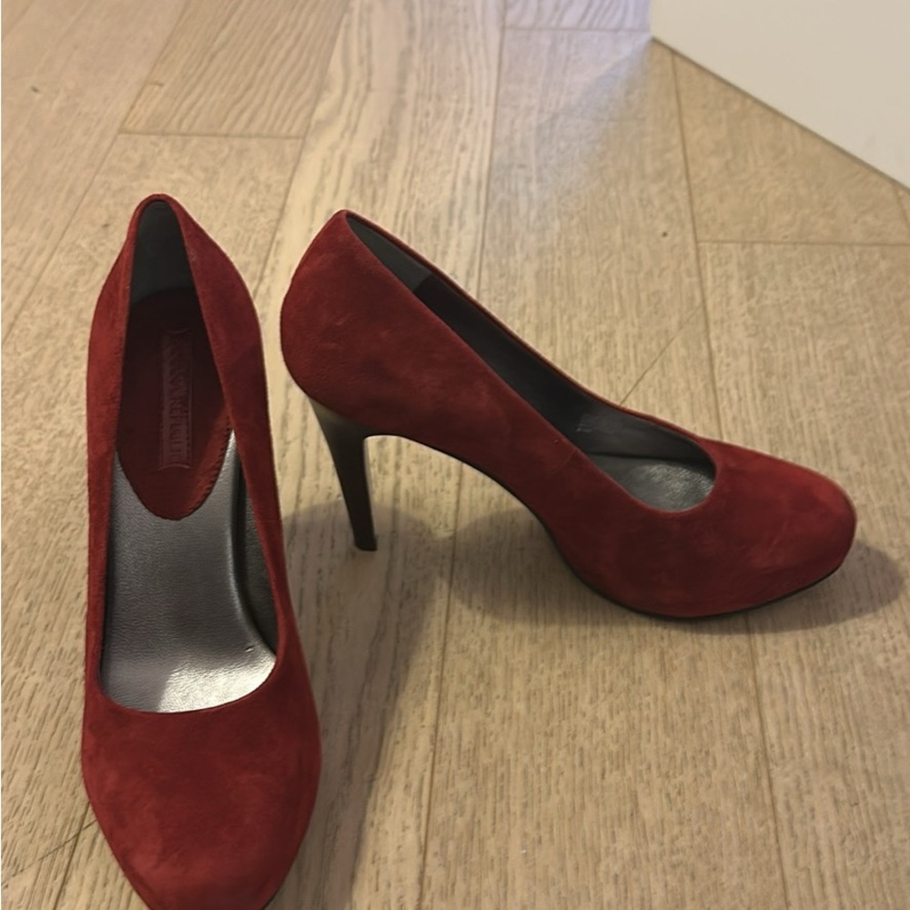Elegant Red Suede Heels